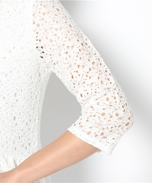 green label relaxing（グリーンレーベルリラクシング）の「GT C/N レースペプラム POブラウス（シャツ/ブラウス・レディース・オフホワイト/ネイビー/ロイヤルブルー・フリー）」の8枚目の写真