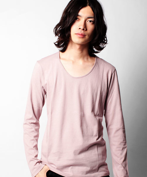 NANO universe（ナノユニバース）の「プレミアムスウィートU-neckTeeL/S（Tシャツ/カットソー・メンズ・ホワイト/トップグレー/チャコール/ラベンダー/スモークピンク/ライトパープル/パープル/ターコイズブルー/ネイビー/グリーン/ベージュ/オリーブ/マスタード/ボルドー/オレンジ/ダークグレー/ブラック・38/40/42）」の15枚目の写真