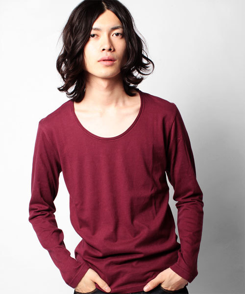 NANO universe（ナノユニバース）の「プレミアムスウィートU-neckTeeL/S（Tシャツ/カットソー・メンズ・ホワイト/トップグレー/チャコール/ラベンダー/スモークピンク/ライトパープル/パープル/ターコイズブルー/ネイビー/グリーン/ベージュ/オリーブ/マスタード/ボルドー/オレンジ/ダークグレー/ブラック・38/40/42）」の16枚目の写真