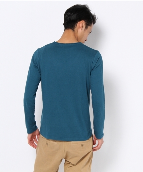 NANO universe（ナノユニバース）の「プレミアムスウィートU-neckTeeL/S（Tシャツ/カットソー・メンズ・ホワイト/トップグレー/チャコール/ラベンダー/スモークピンク/ライトパープル/パープル/ターコイズブルー/ネイビー/グリーン/ベージュ/オリーブ/マスタード/ボルドー/オレンジ/ダークグレー/ブラック・38/40/42）」の19枚目の写真