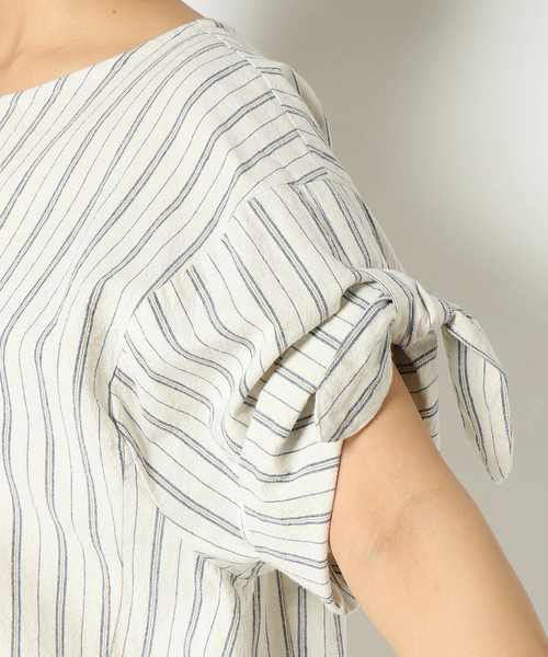 LBC(エルビーシー)の「コットン強撚ストライプブラウス(シャツ/ブラウス・レディース・オフホワイト/ネイビー・LARGE/MEDIUM/L/M)」の12枚目の写真