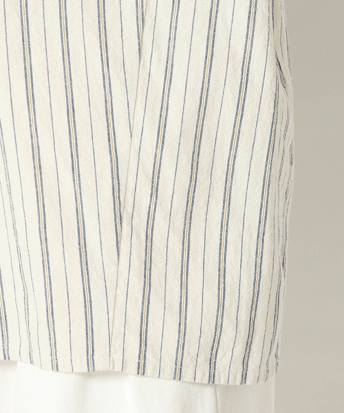 LBC(エルビーシー)の「コットン強撚ストライプブラウス(シャツ/ブラウス・レディース・オフホワイト/ネイビー・LARGE/MEDIUM/L/M)」の11枚目の写真