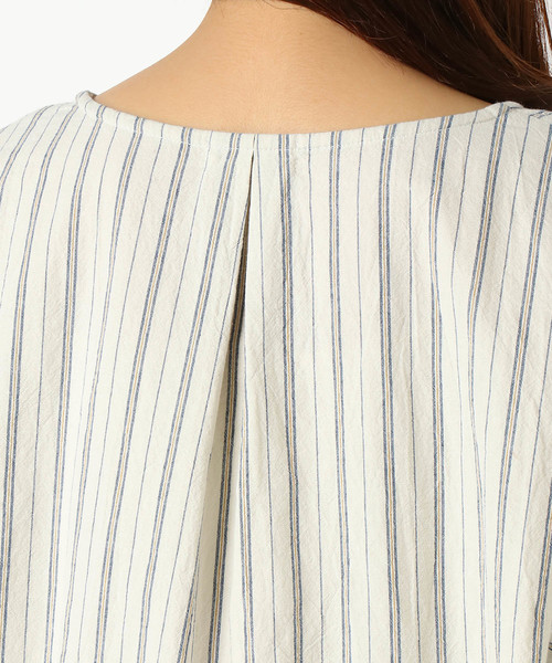 LBC(エルビーシー)の「コットン強撚ストライプブラウス(シャツ/ブラウス・レディース・オフホワイト/ネイビー・LARGE/MEDIUM/L/M)」の10枚目の写真