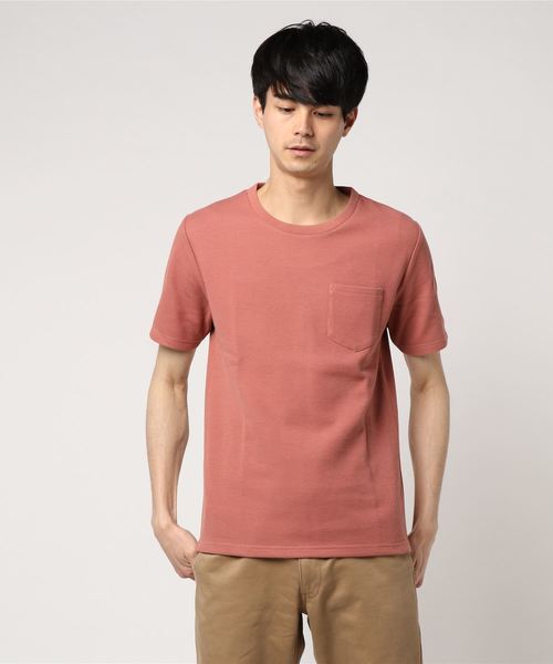 MinoriTY(マイノリティ)の「Tシャツ ワッフル 胸ポケット 半袖Tシャツ カットソー(Tシャツ/カットソー・メンズ・ブラック/ベージュ/オフホワイト/カーキ/ピンク/杢グレー/ネイビー・L/XL/M)」の7枚目の写真
