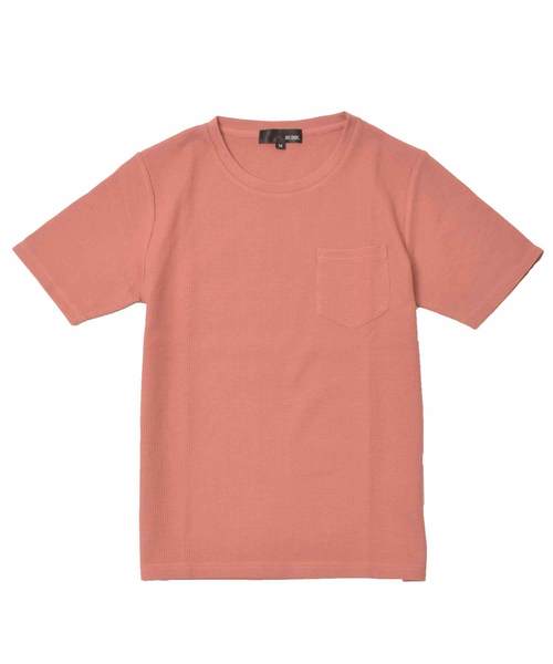MinoriTY(マイノリティ)の「Tシャツ ワッフル 胸ポケット 半袖Tシャツ カットソー(Tシャツ/カットソー・メンズ・ブラック/ベージュ/オフホワイト/カーキ/ピンク/杢グレー/ネイビー・L/XL/M)」の18枚目の写真