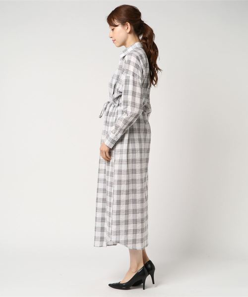 archives（アルシーヴ）の「サッカーチェックシャツワンピース（ワンピース・レディース・ブラック/ブルー・MEDIUM）」の3枚目の写真