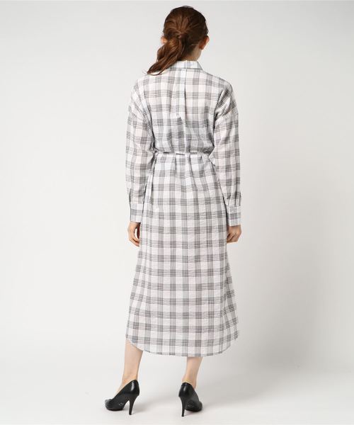 archives（アルシーヴ）の「サッカーチェックシャツワンピース（ワンピース・レディース・ブラック/ブルー・MEDIUM）」の4枚目の写真