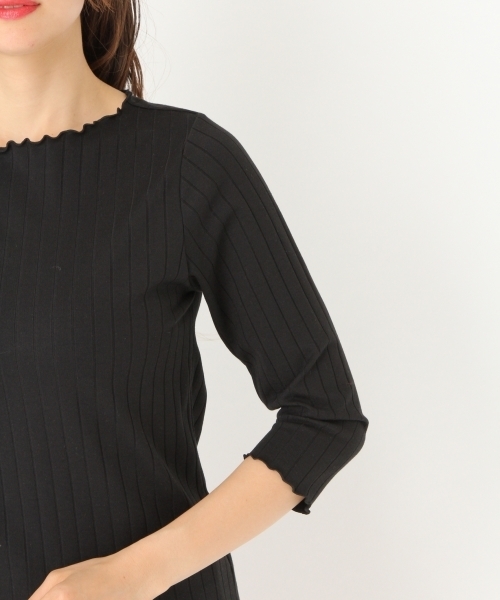 niko and...(ニコアンド)の「ワイドリブフリル7分プルオーバー(Tシャツ/カットソー・レディース・グリーン/ホワイト/ブラック/レッド・MEDIUM/LARGE)」の13枚目の写真