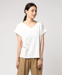 ・60新疆綿天竺 Vネックターンバックプルオーバー★