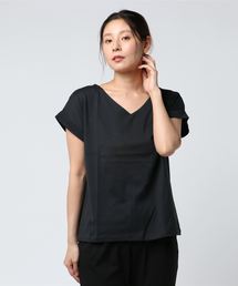 ・60新疆綿天竺 Vネックターンバックプルオーバー★