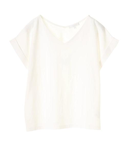 AMERICAN HOLIC(アメリカンホリック)の「・60新疆綿天竺 Vネックターンバックプルオーバー★(Tシャツ/カットソー・レディース・チャコールグレー/ピンク/杢グレー/オフホワイト・M/L)」の17枚目の写真