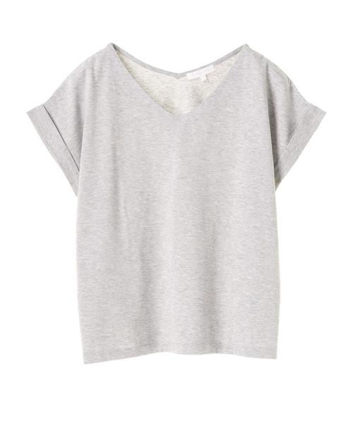 AMERICAN HOLIC(アメリカンホリック)の「・60新疆綿天竺 Vネックターンバックプルオーバー★(Tシャツ/カットソー・レディース・チャコールグレー/ピンク/杢グレー/オフホワイト・M/L)」の16枚目の写真