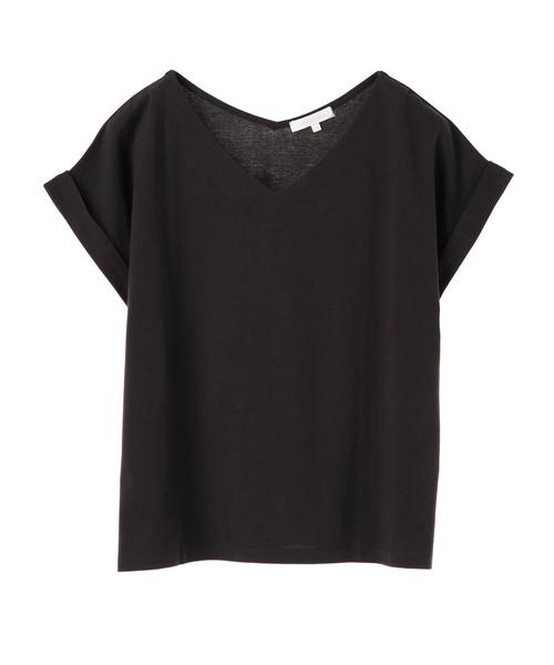 AMERICAN HOLIC(アメリカンホリック)の「・60新疆綿天竺 Vネックターンバックプルオーバー★(Tシャツ/カットソー・レディース・チャコールグレー/ピンク/杢グレー/オフホワイト・M/L)」の15枚目の写真
