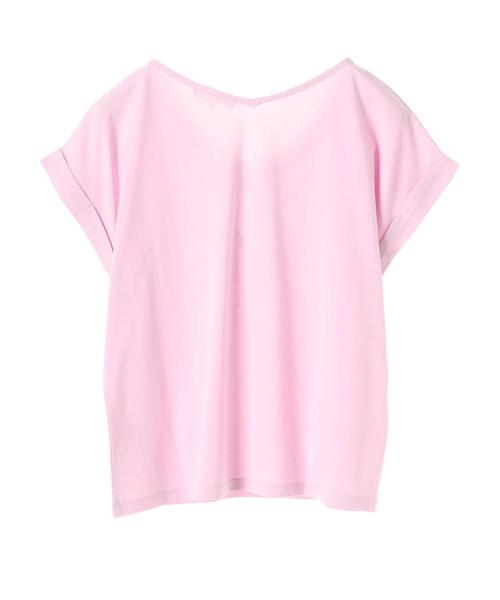 AMERICAN HOLIC(アメリカンホリック)の「・60新疆綿天竺 Vネックターンバックプルオーバー★(Tシャツ/カットソー・レディース・チャコールグレー/ピンク/杢グレー/オフホワイト・M/L)」の9枚目の写真