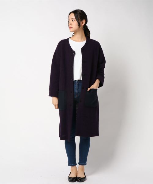 Divinique（ディビニーク）の「AVN コート（その他アウター・レディース・パープル/ネイビー・38）」の2枚目の写真