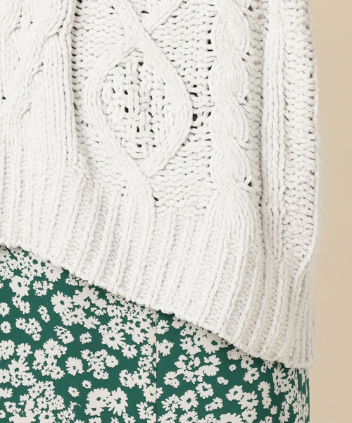 Doux archives（ドゥアルシーヴ）の「ケーブルモールニット（ニット/セーター・レディース・ネイビー/グレー/アイボリー・FREE）」の8枚目の写真