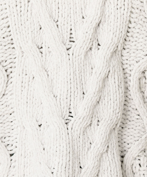 Doux archives（ドゥアルシーヴ）の「ケーブルモールニット（ニット/セーター・レディース・ネイビー/グレー/アイボリー・FREE）」の10枚目の写真