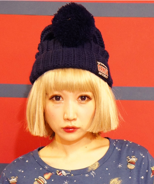 Candy Stripper（キャンディストリッパー）の「CANDY-COLORED KNIT CAP（ニットキャップ/ビーニー・レディース・ブラック/ブルー/ネイビー/ラベンダー/ボルドー/オレンジ・FREE）」の3枚目の写真