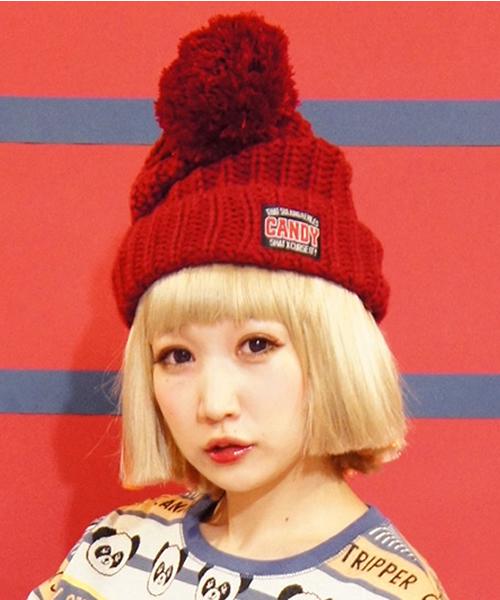 Candy Stripper（キャンディストリッパー）の「CANDY-COLORED KNIT CAP（ニットキャップ/ビーニー・レディース・ブラック/ブルー/ネイビー/ラベンダー/ボルドー/オレンジ・FREE）」の5枚目の写真
