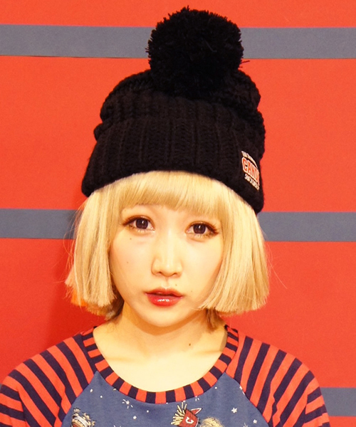 Candy Stripper（キャンディストリッパー）の「CANDY-COLORED KNIT CAP（ニットキャップ/ビーニー・レディース・ブラック/ブルー/ネイビー/ラベンダー/ボルドー/オレンジ・FREE）」の2枚目の写真