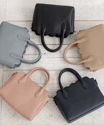 KOBE LETTUCE | ショルダー紐付き2Wayスカラップハンドバッグ＊レディース/ショルダーバッグ/鞄[B1218]神戸レタス(ハンドバッグ)