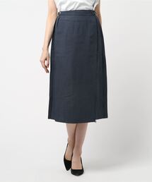 O'Neil of Dublin ミモレ丈 リネンキルトスカート レギュラー 73cm