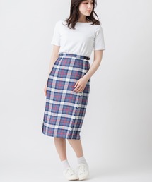 O'Neil of Dublin ミモレ丈 リネンキルトスカート レギュラー 73cm