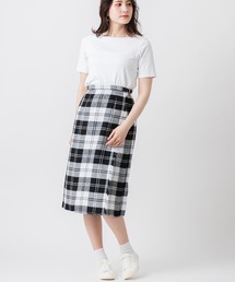 O'Neil of Dublin ミモレ丈 リネンキルトスカート レギュラー 73cm