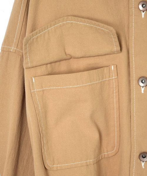 w closet(ダブルクローゼット)の「ビッグシルエットコットンツイルシャツ(シャツ/ブラウス・レディース・キナリ/ベージュ/ケミカルウォッシュ・FREE)」の8枚目の写真