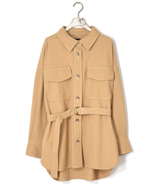 w closet(ダブルクローゼット)の「ビッグシルエットコットンツイルシャツ(シャツ/ブラウス・レディース・キナリ/ベージュ/ケミカルウォッシュ・FREE)」の17枚目の写真