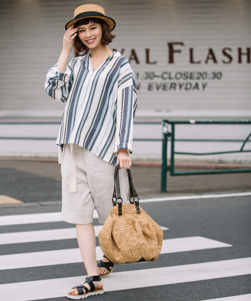 Munich（ミューニック）の「ストレッチバイオリネンハーフパンツ（その他パンツ・レディース・ブラック/グレー/ナチュラル/キャメル・S/M/XS）」の13枚目の写真