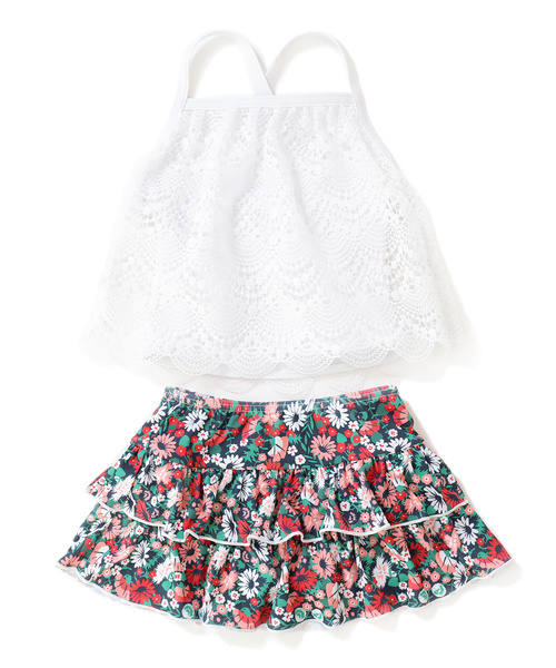 devirock（デビロック）の「レースキャミソールセパレート水着（水着・キッズ・ネイビー/ホワイト系その他/ホワイト系その他2・110cm/100cm/120cm/130cm/140cm/150cm）」の13枚目の写真