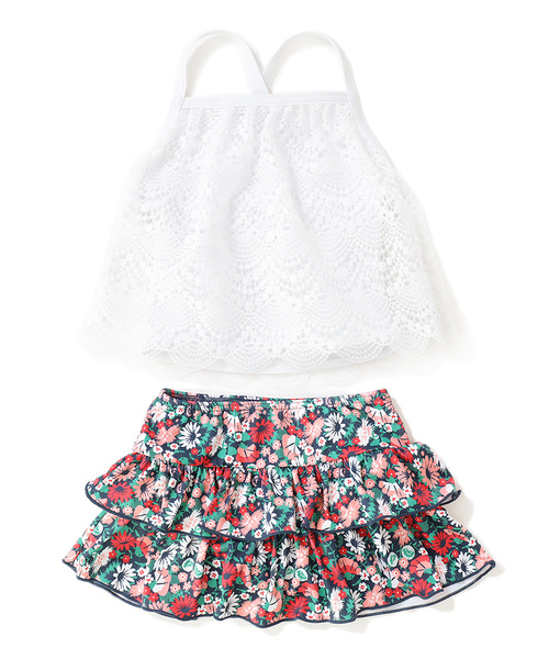 devirock（デビロック）の「レースキャミソールセパレート水着（水着・キッズ・ネイビー/ホワイト系その他/ホワイト系その他2・110cm/100cm/120cm/130cm/140cm/150cm）」の16枚目の写真