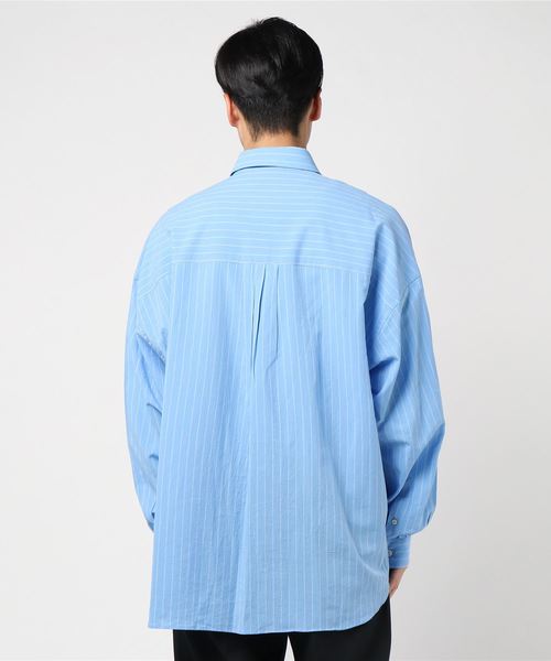 MAISON SPECIAL(メゾンスペシャル)の「プライムスーパービッグサイズストライプシャツ 【MAISON SPECIAL/メゾンスペシャル】(シャツ/ブラウス・メンズ・イエロー/サックスブルー・48/46)」の4枚目の写真