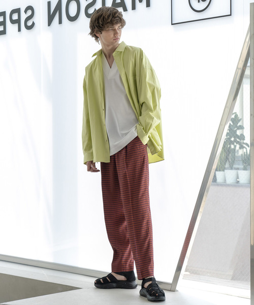 MAISON SPECIAL(メゾンスペシャル)の「プライムスーパービッグサイズストライプシャツ 【MAISON SPECIAL/メゾンスペシャル】(シャツ/ブラウス・メンズ・イエロー/サックスブルー・48/46)」の19枚目の写真