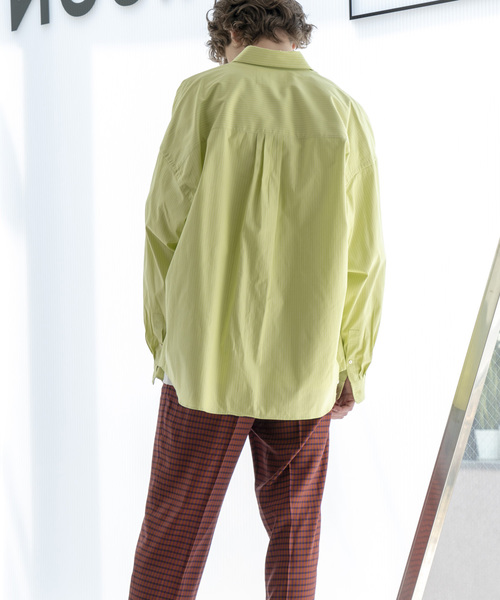 MAISON SPECIAL(メゾンスペシャル)の「プライムスーパービッグサイズストライプシャツ 【MAISON SPECIAL/メゾンスペシャル】(シャツ/ブラウス・メンズ・イエロー/サックスブルー・48/46)」の13枚目の写真