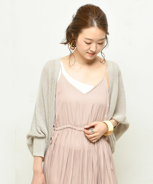 DouDou（ドゥドゥ）の「畦ボレロカーディガン（カーディガン/ボレロ・レディース・ベージュ/モカ・FREE）」の9枚目の写真