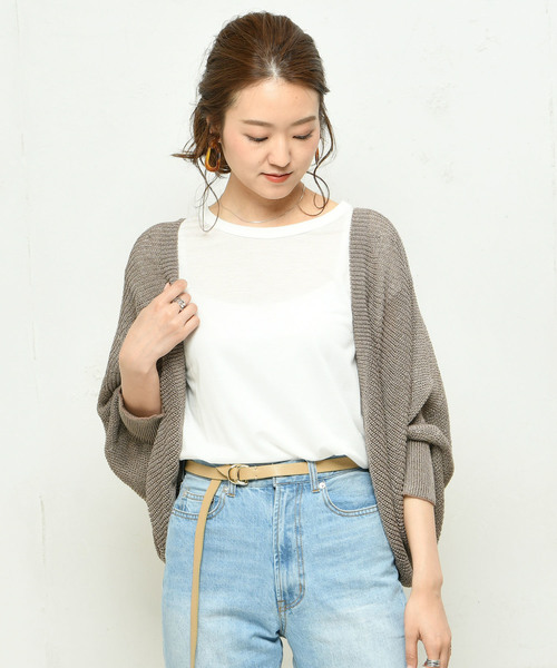 DouDou（ドゥドゥ）の「畦ボレロカーディガン（カーディガン/ボレロ・レディース・ベージュ/モカ・FREE）」の20枚目の写真