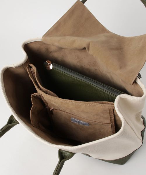 cache cache（カシュ カシュ）の「カシュカシュ cachecache / パーテーションキャンバストートバッグL（トートバッグ・レディース・ブラック/ネイビー/グレー/レッド/カーキ/キャメル/パイソン/ベージュ系その他/レオパード/シルバー/ゴールド/イエロー/アイボリー/ライトブルー・FREE）」の21枚目の写真