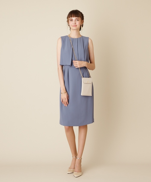 最安値 ジョーゼットフロントタックワンピース 結婚式 2次会 パーティードレス お取り寄せ