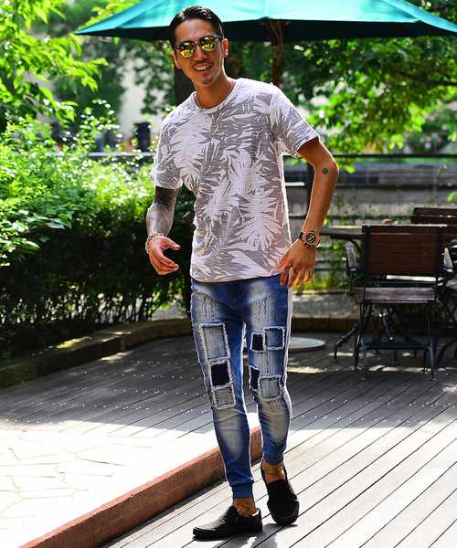JOKER(ジョーカー)の「スラブボタニカルTシャツ(Tシャツ/カットソー・メンズ・ホワイト/ブラック・M/L/XL)」の3枚目の写真