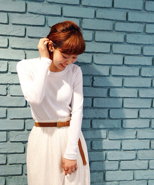 Kastane（カスタネ）の「【Kastane】リブプルオーバー（Tシャツ/カットソー・レディース・ブラック/ホワイト/ブルー・FREE）」の2枚目の写真