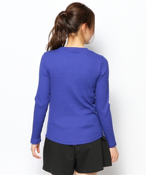 Kastane（カスタネ）の「【Kastane】リブプルオーバー（Tシャツ/カットソー・レディース・ブラック/ホワイト/ブルー・FREE）」の8枚目の写真