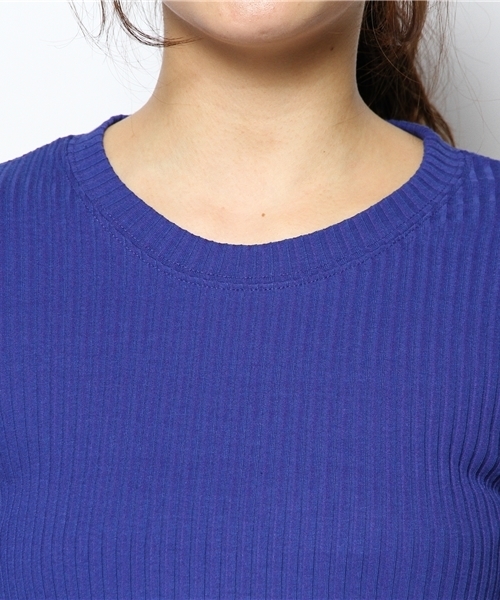 Kastane（カスタネ）の「【Kastane】リブプルオーバー（Tシャツ/カットソー・レディース・ブラック/ホワイト/ブルー・FREE）」の9枚目の写真