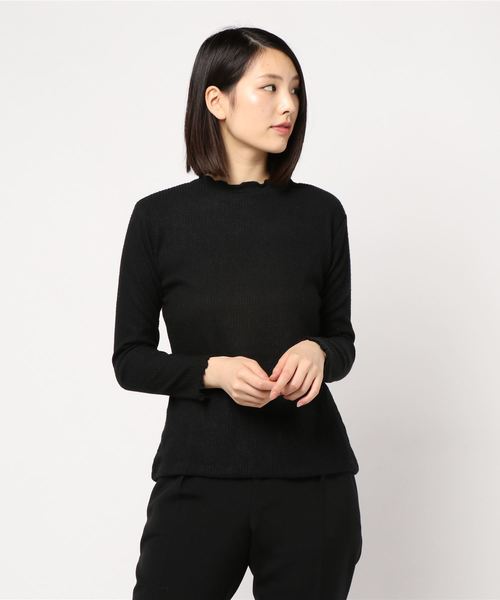 BELLUNA（ベルーナ）の「起毛素材メロウネックプルオーバー（Tシャツ/カットソー・レディース・ホワイト/ライトグレー/ブラック/ピンク・MEDIUM/LARGE/X-LARGE/XX-LARGE/XXX-LARGE/XXXX-LARGE）」の8枚目の写真