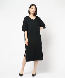 earth music&ecology | 8col オーガニックコットンVネックワンピース(ワンピース)