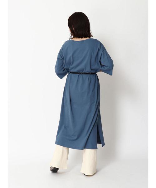 earth music&ecology（アースミュージックアンドエコロジー）の「8col オーガニックコットンVネックワンピース ＊（ワンピース・レディース・ブラック/パープル/ブラウン/グリーン/ボルドー/マスタード/ダークブルー/ダークベージュ・FREE）」の12枚目の写真