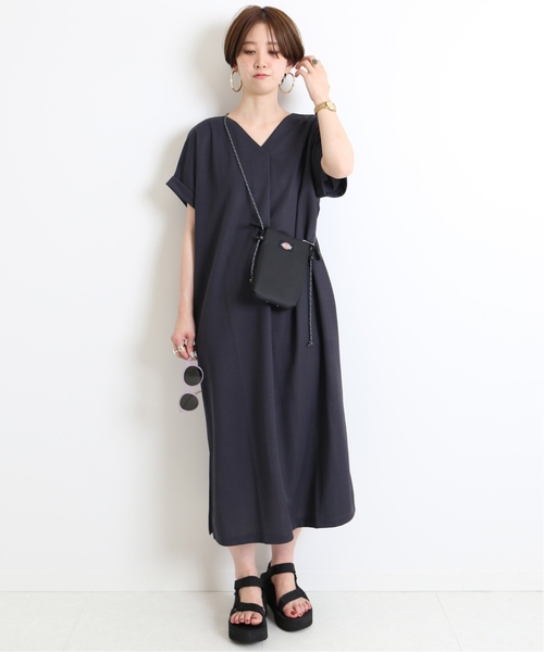B.C STOCK（ベーセーストック）の「《追加》カットミラノスキッパーワンピース◆（ワンピース・レディース・ブラック/カーキ/キャメル・FREE）」の2枚目の写真