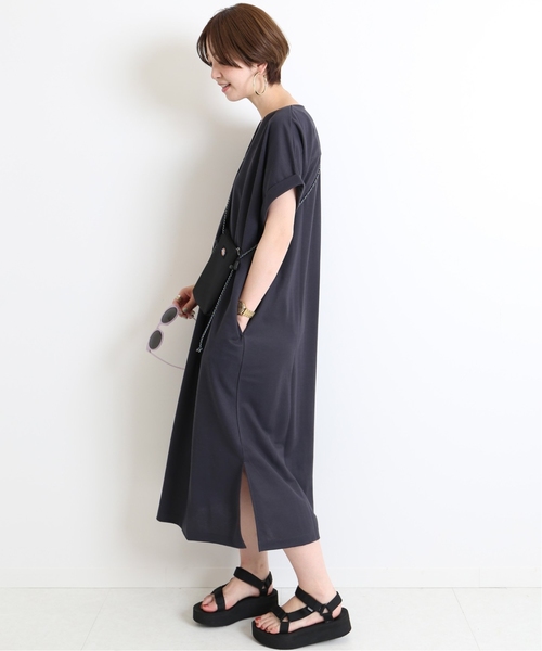 B.C STOCK（ベーセーストック）の「《追加》カットミラノスキッパーワンピース◆（ワンピース・レディース・ブラック/カーキ/キャメル・FREE）」の4枚目の写真
