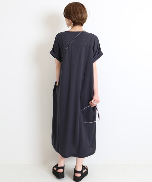 B.C STOCK（ベーセーストック）の「《追加》カットミラノスキッパーワンピース◆（ワンピース・レディース・ブラック/カーキ/キャメル・FREE）」の7枚目の写真
